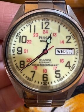 Vintage Pulsar Railroad Approved Stainless Steel Men's Watch